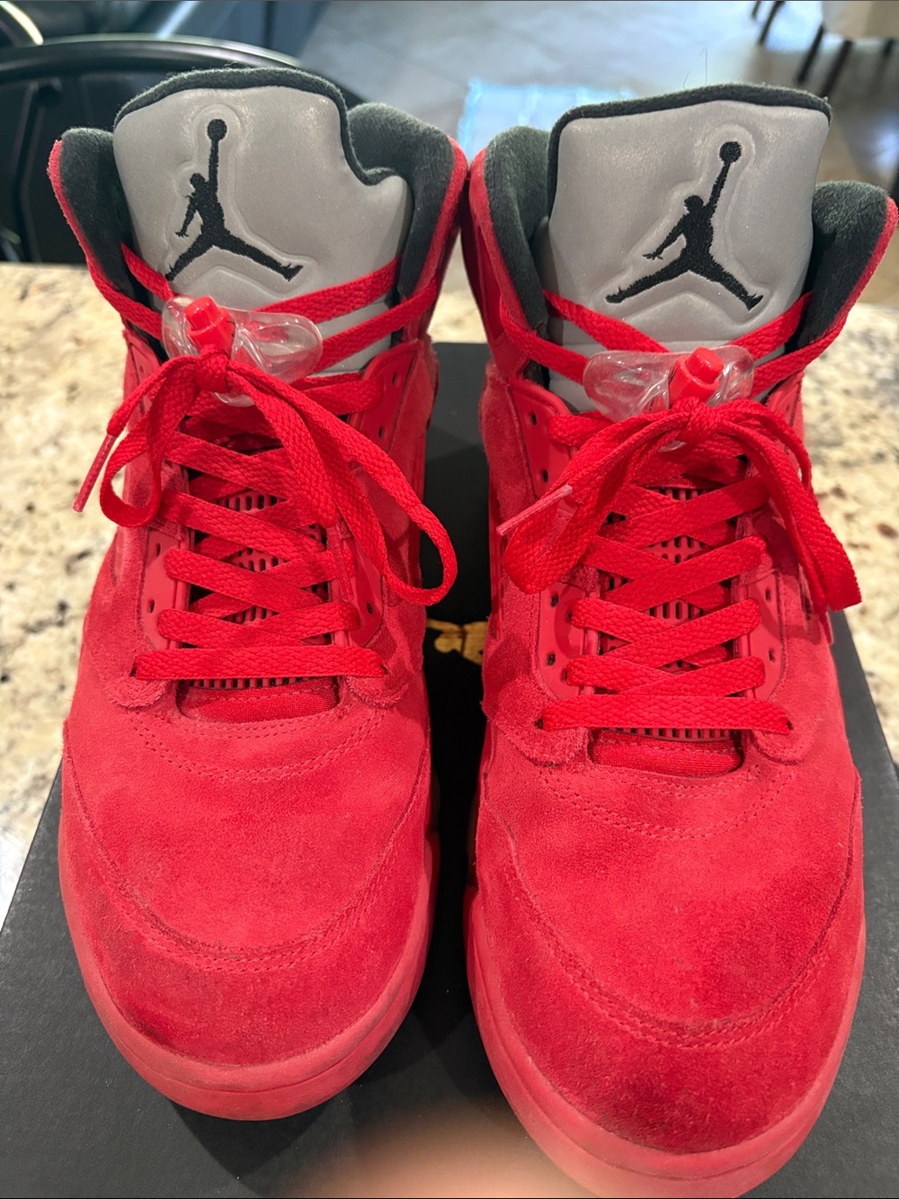 Jordan Red Suede High-Top Sneakers with Black Jumpman “Red Suede”